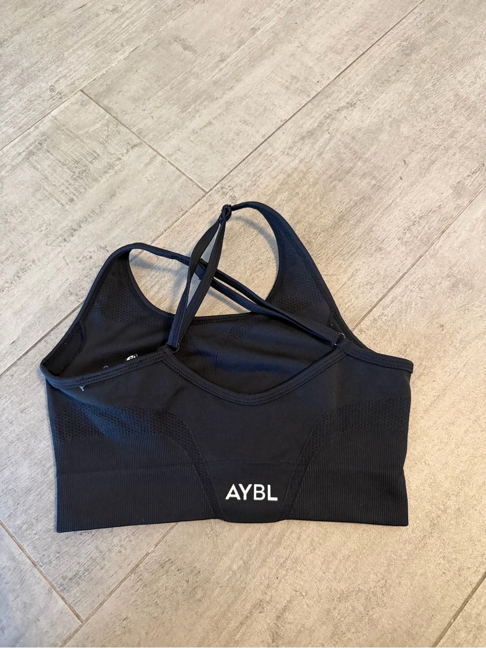 AYBL Black Seamless Strappy Sports Bra